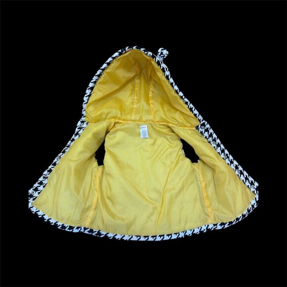 *3 for $20* Gymboree Toddler Black and White Houndstooth Puffer Coat with Hood - Picture 3 of 7